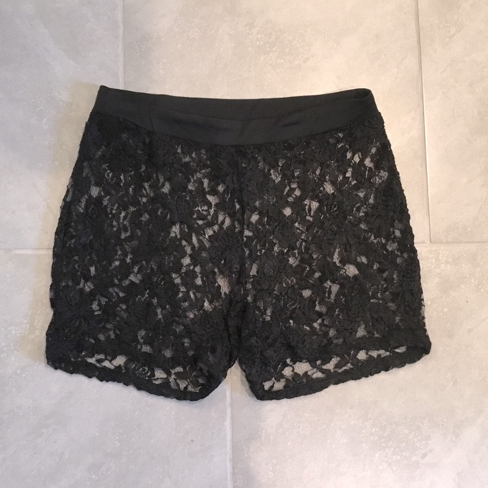 Lace see through spandex shorts